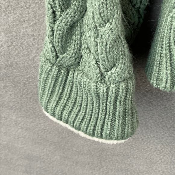 Cabela’s Green Cable Knit Hooded Sweater Jacket Women’s Large - Picture 6 of 7